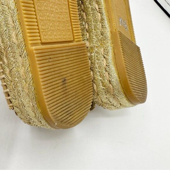 Gaimo Espadrilles Sz EU 38 (8 US) Soft Camel Suede.Metallic Gold Platform Ankle - Picture 11 of 12
